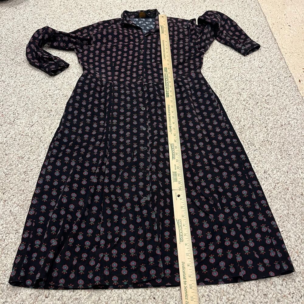 Eddie Bauer Floral Corduroy Long Sleeve Shirt Dress L Cottagecore Casual - Picture 4 of 6